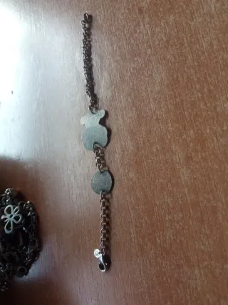Pulsera Tous Oso y Círculo Plata