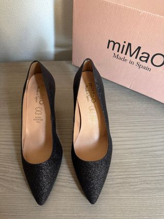 Zapatos de tacón miMaO negros con purpurina