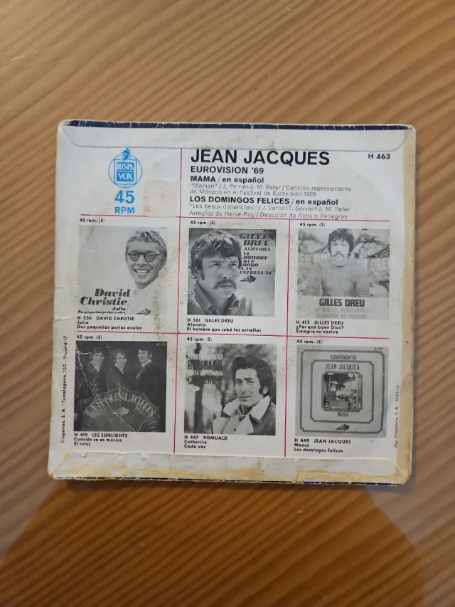 Disco Vinilo Jean Jacques Eurovision '69
