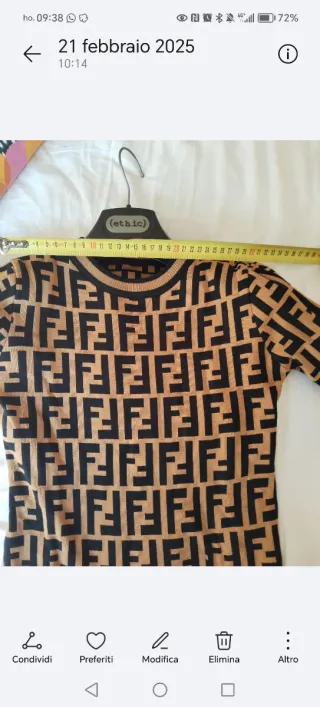 Vestito Fendi fantasia FF taglia XS