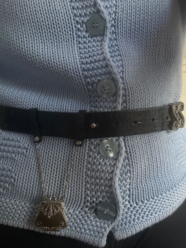 Cintura donna nera con ciondolo