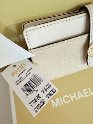 Cartera Michael Kors Beige y Dorada