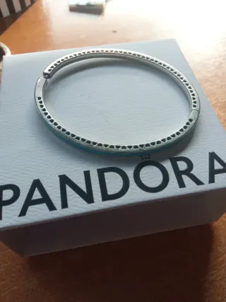 Pulsera Pandora Plata y Turquesa Corazones
