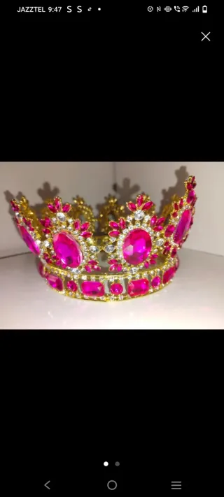 Corona anillo y pendientes