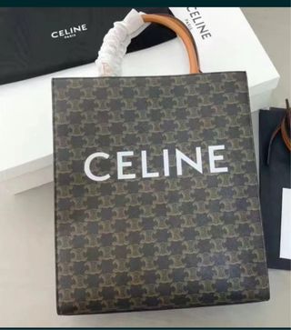 Mala Tote Celine Monograma Marrom e Branco