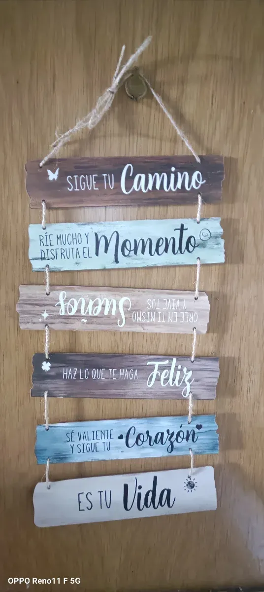 Colgante madera frases motivadoras