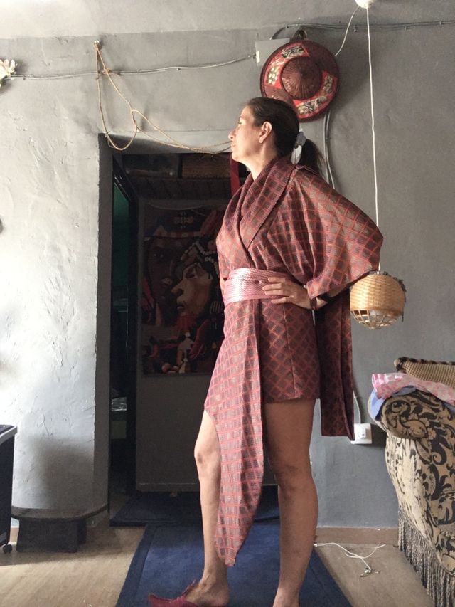 Kimono fiesta italiano seda