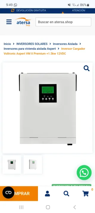 Inversor, Regulador y Cargador 12V