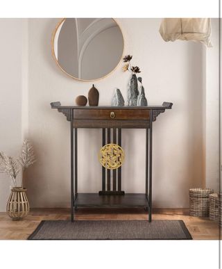Mesa de entrada madera y metal