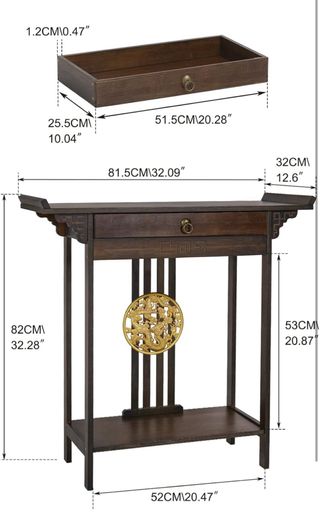 Mesa de entrada madera y metal