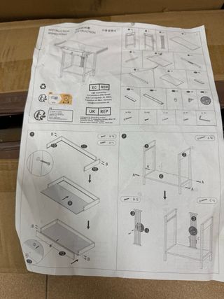 Mesa de entrada madera y metal