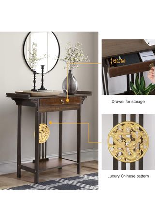 Mesa de entrada madera y metal