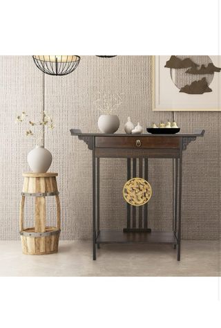 Mesa de entrada madera y metal