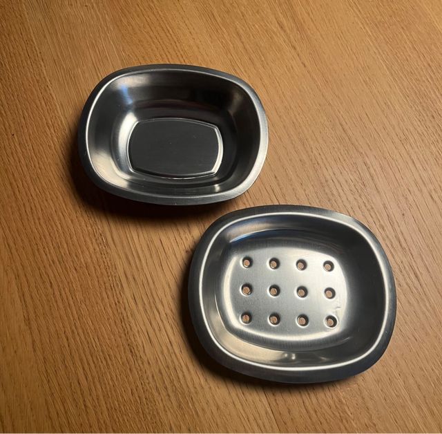 2 Jaboneras Vintage Acero Inoxidable