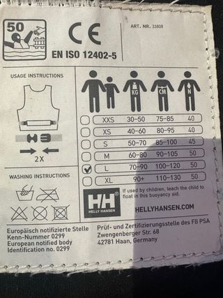 Chaleco Helly Hansen HH beige moto de agua