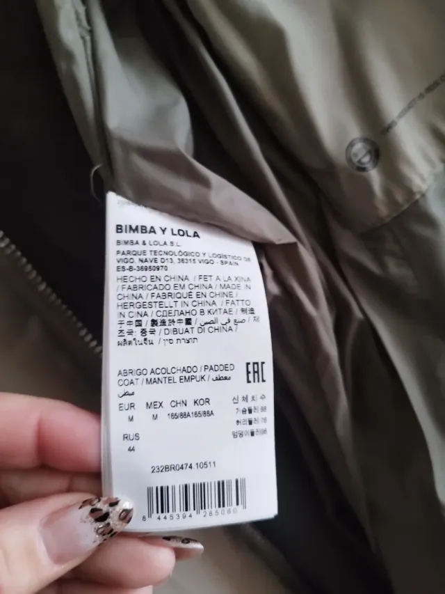 Plumífero Bimba y Lola M oversize nuevo