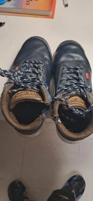 Botas Lois Jeans niño azul y marrón