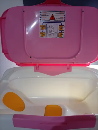 Bañera cambiador bebé rosa
