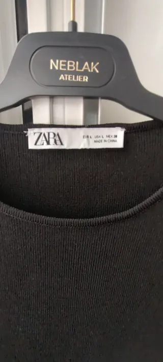Jersey Zara Mujer Vestir Negro Talla L
