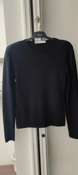 Jersey Zara Mujer Vestir Negro Talla L