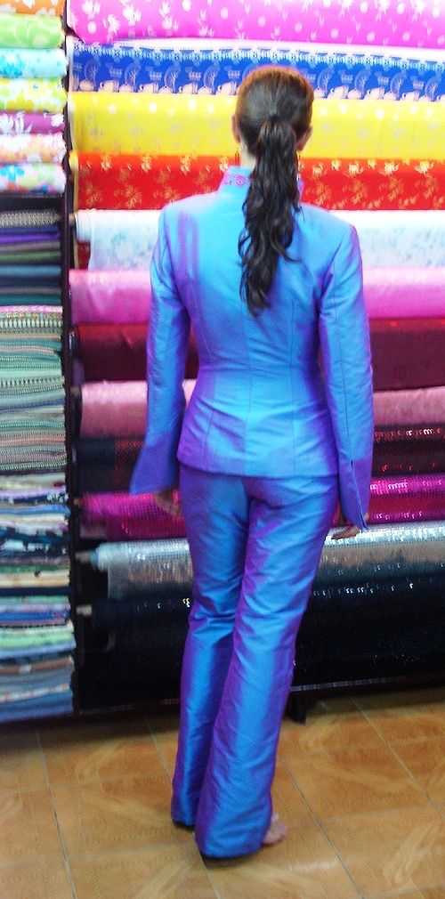 Traje pantalón fiesta seda