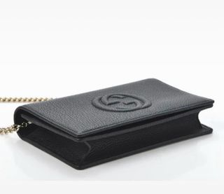 Portafoglio Gucci Soho Pelle Martellata con Catena