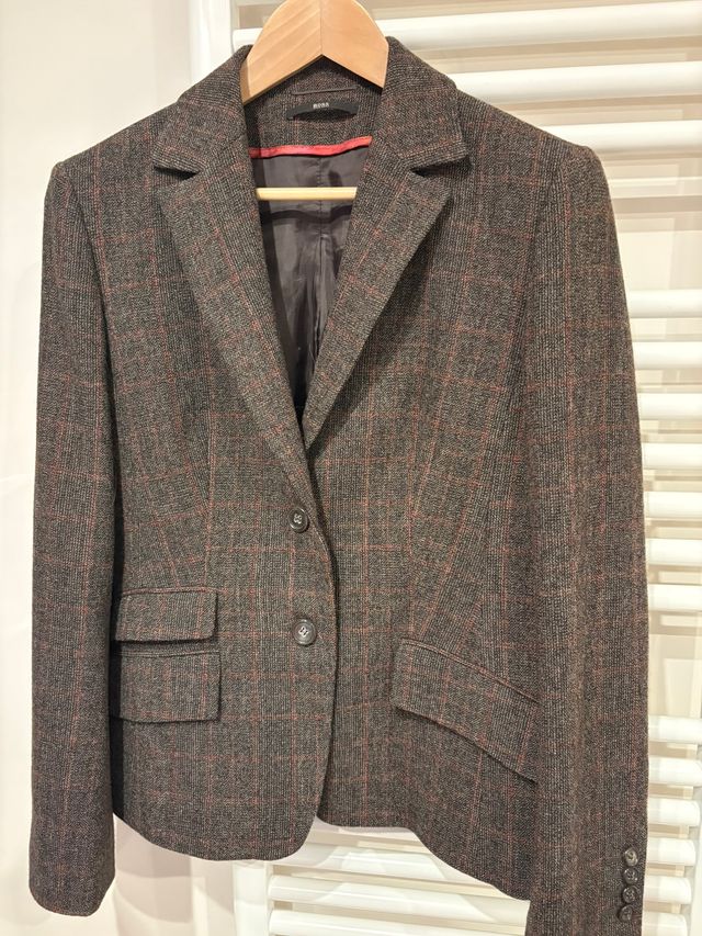 Americana BOSS cuadros marrón