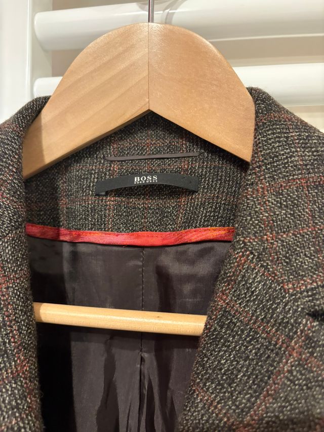 Americana BOSS cuadros marrón