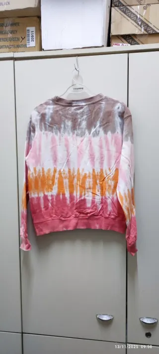 Felpa girocollo con motivo tie-dye coporata