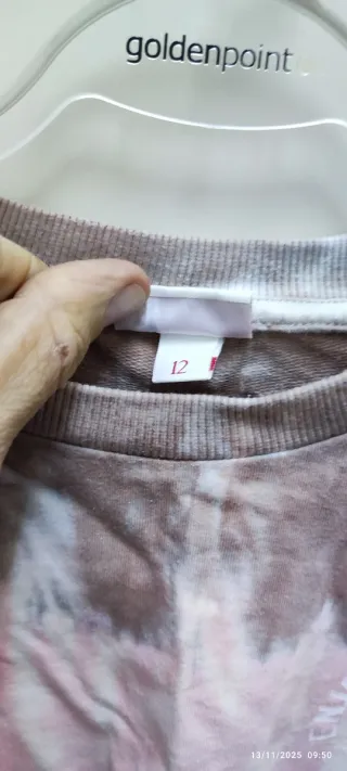 Felpa girocollo con motivo tie-dye coporata