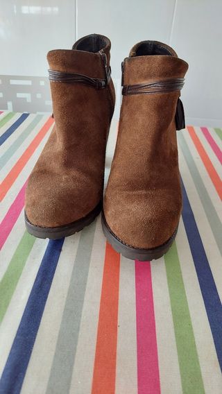 Botines de ante mujer marrones