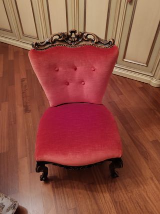 2 poltroncine stile Luigi XV velluto rosso