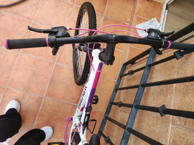 Bicicleta WOLFBIKE blanca y morada