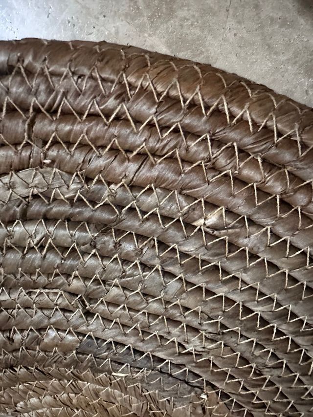 Espejo redondo mimbre y cristal