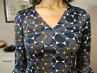 Vestido vintage 60s azul estampado