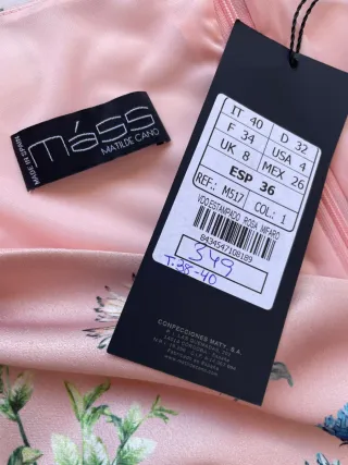 Vestido Matilde Cano floral rosa talla 36