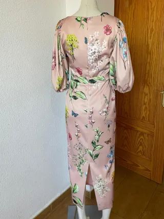 Vestido Matilde Cano floral rosa talla 36