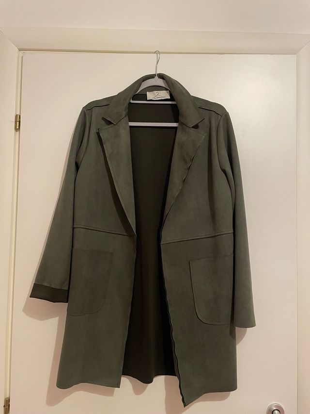 Capospalla verde scuro camoscio sfoderato