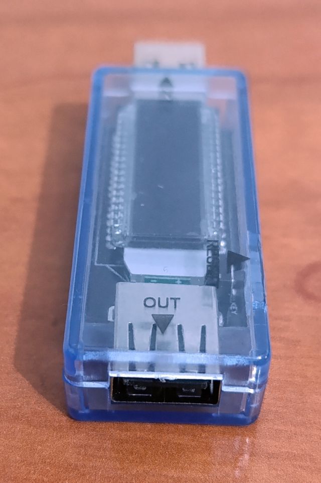 Medidor Voltaje USB Azul Plata