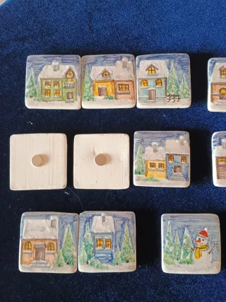 Magneti Ceramica Dipinti a mano soggetto Natalizio