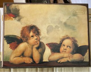 Quadretto con angeli in legno