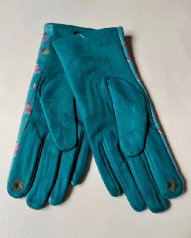 Guantes perritos teckel turquesa