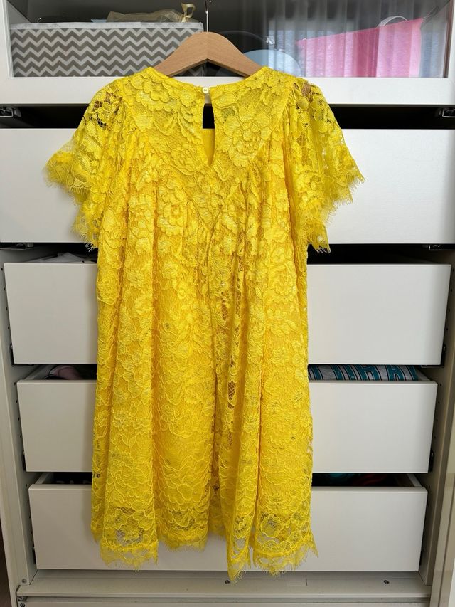 Abito bambina Original Marines giallo pizzo