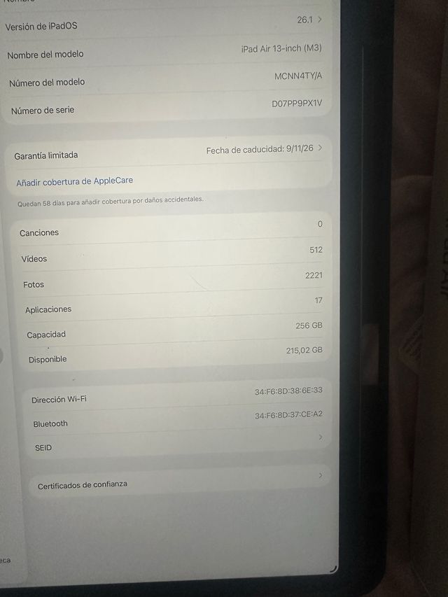 iPad Air 13 M3 256GB Plata