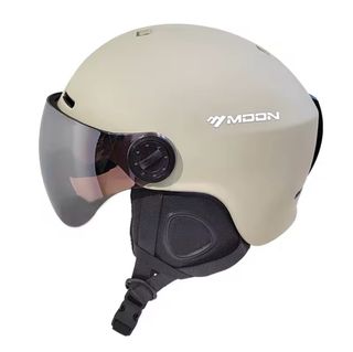 Casco de esquí azul con visor