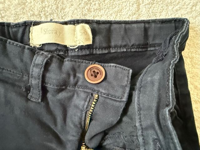 Pantalón azul niño. Piel de melocotón. T5-6.