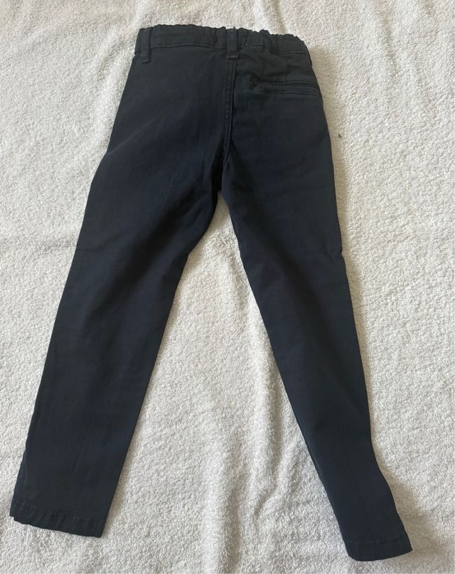 Pantalón azul niño. Piel de melocotón. T5-6.