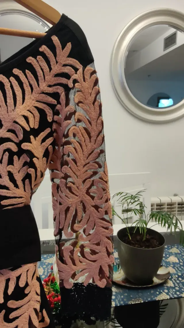 Vestido Almatrichi Talla 34 Negro y Rosa