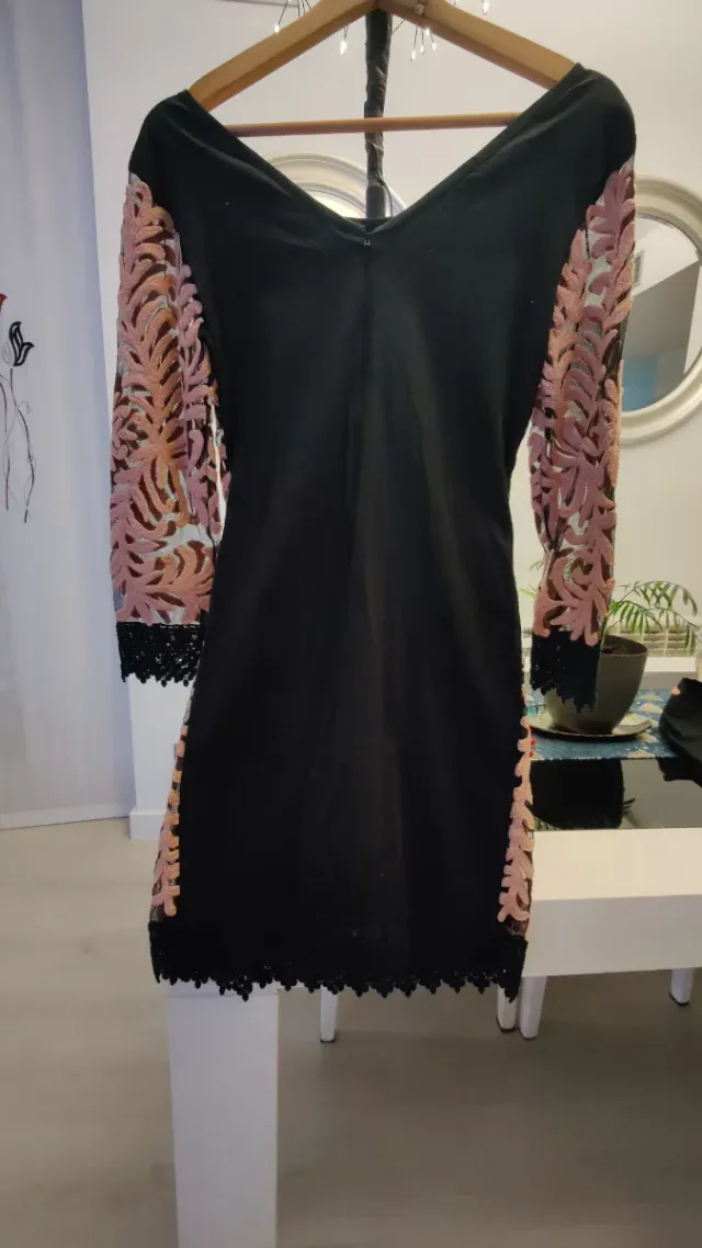 Vestido Almatrichi Talla 34 Negro y Rosa