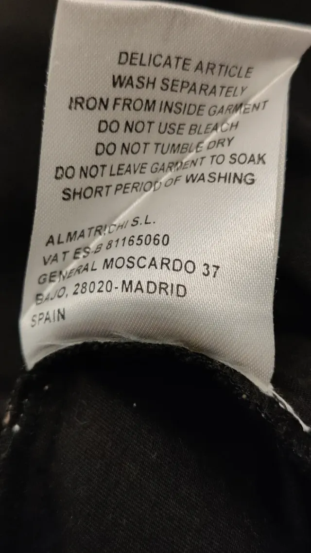 Vestido Almatrichi Talla 34 Negro y Rosa